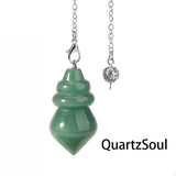 Green Aventurine spiral cone pendulum for prosperity divination