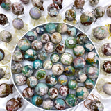 Premium Green Flower Agate Crystal Sphere Wholesale Healing Stone