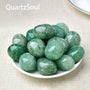Premium Green Strawberry Quartz Tumbled Healing Crystal Gemstones in Bowl