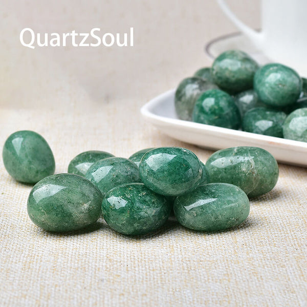 Green Strawberry Quartz Tumbled Healing Crystal Stones