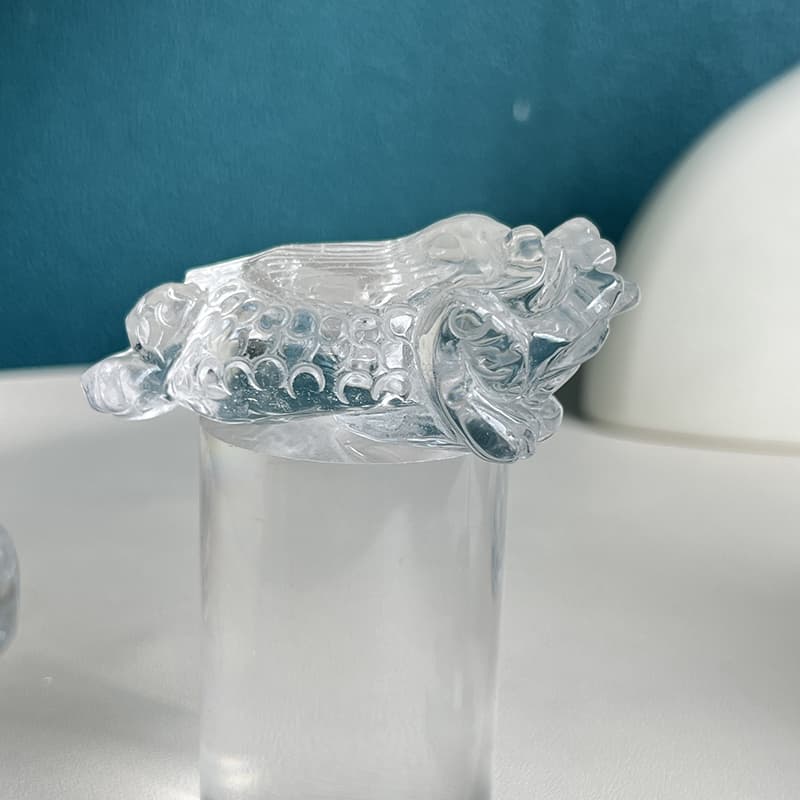 Handcrafted Clear Quartz Toad - Crystal Animal Art