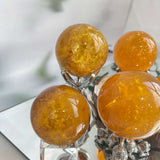 Honey Mica Fluorite Sphere with Golden Inclusions Wholesale Crystal