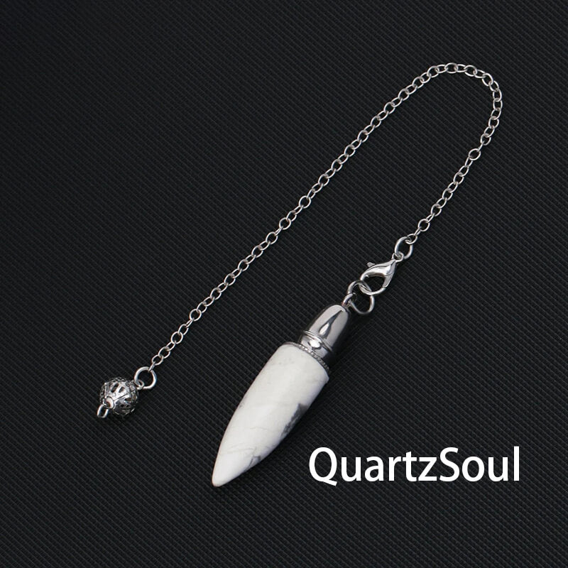 White Howlite crystal pendulum for calming energy work