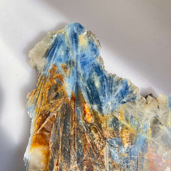 Blue Kyanite Crystal Blade Formation Close Up