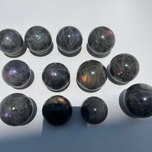 Natural Labradorite Crystal Sphere with Blue Flash Wholesale
