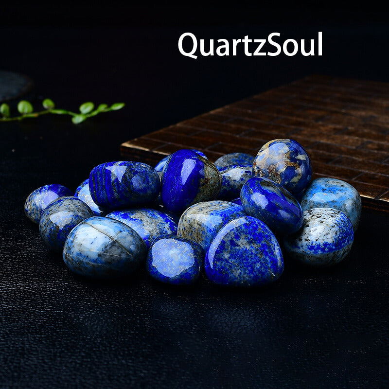 Lapis Lazuli Tumbled Stones with Golden Pyrite Inclusions