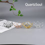 Complete collection of lotus crystal sphere stands in silver, gold, rose gold and black finishes
