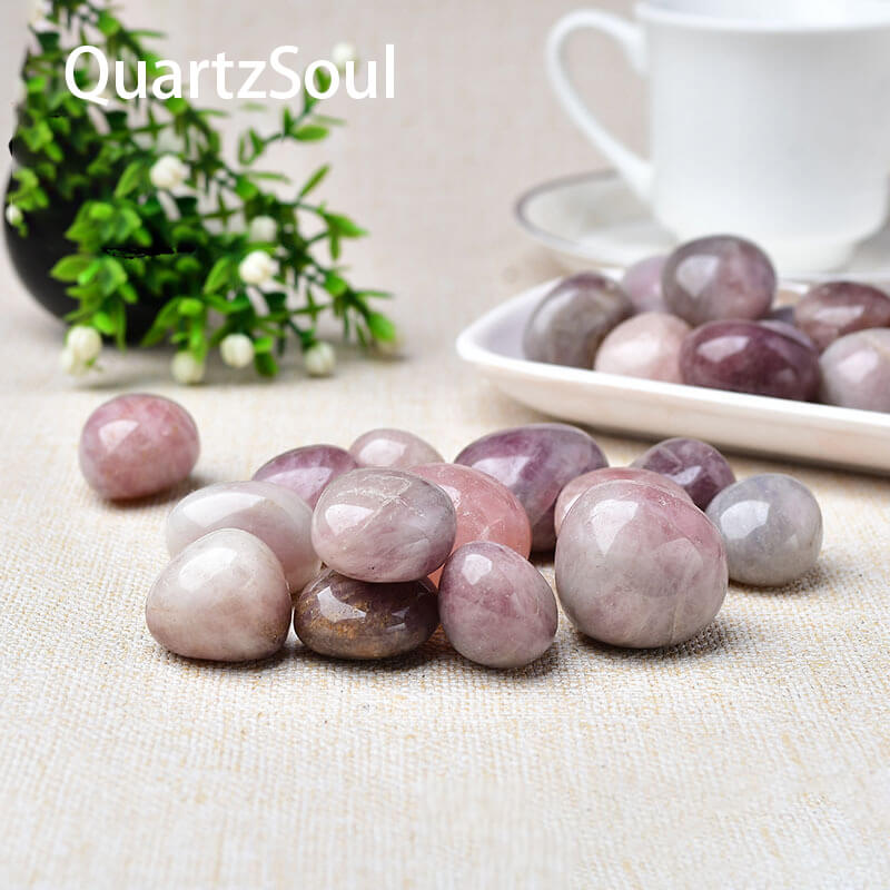 Natural Madagascar Rose Quartz Tumbled Stones Pink Crystal Healing Gemstones