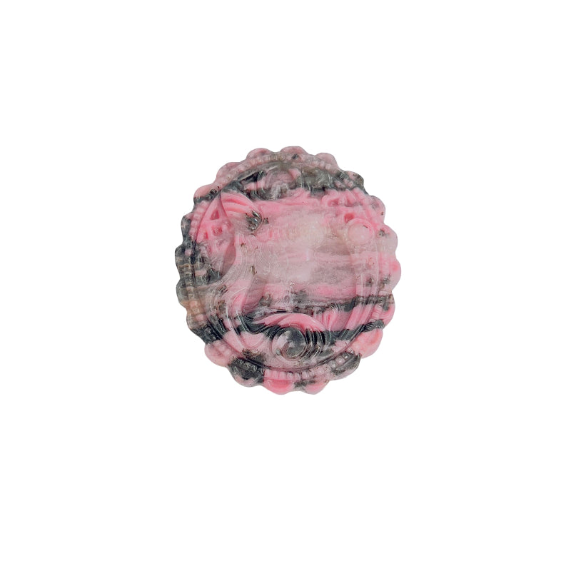Premium Magical Girl Pattern Rhodonite Crystal for Emotional Healing and Heart Chakra