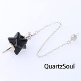 Obsidian Merkaba Star Crystal Pendulum Dowsing Tool