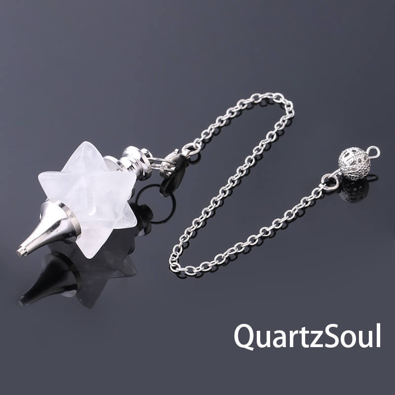 Clear Quartz Merkaba Star Pendulum Dowsing Tool