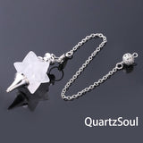 Clear Quartz Merkaba Star Pendulum Dowsing Tool