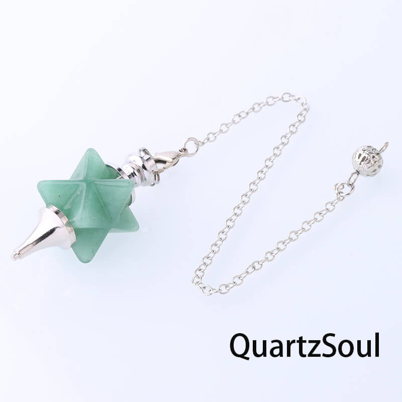 Green Aventurine Merkaba Star Crystal Pendulum