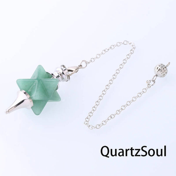 Green Aventurine Merkaba Star Crystal Pendulum