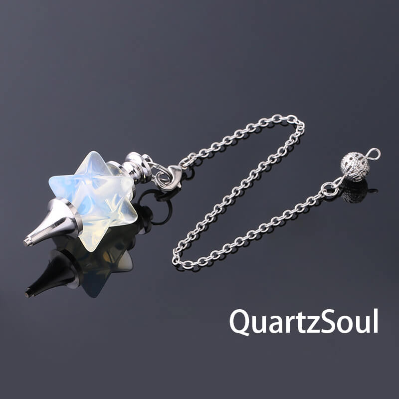 Opal Merkaba Star Crystal Pendulum for Divination