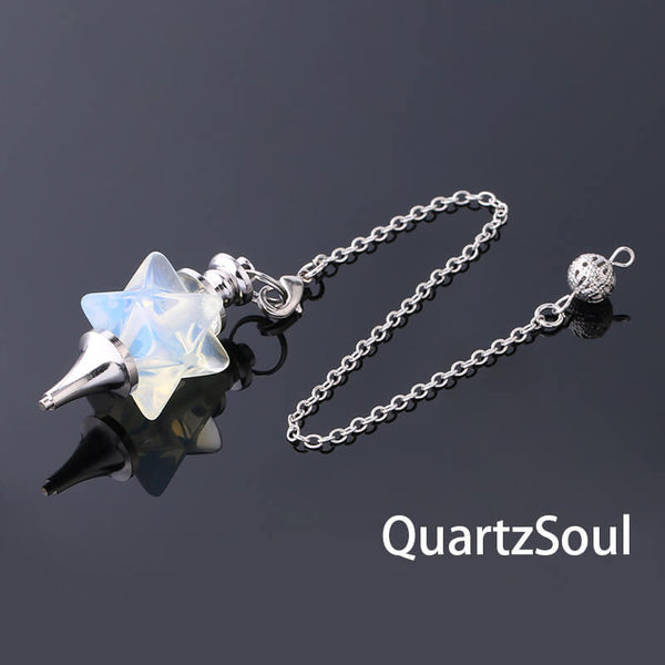 Opal Merkaba Star Crystal Pendulum for Divination