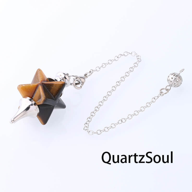 Tiger Eye Merkaba Star Pendulum for Accurate Readings