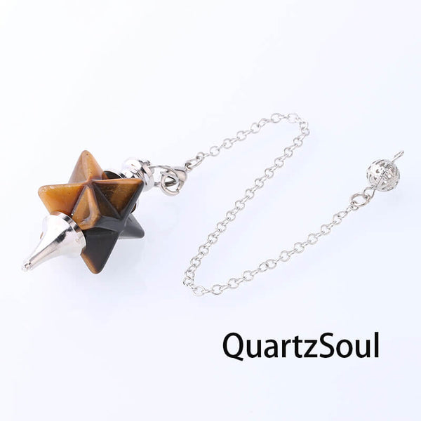 Tiger Eye Merkaba Star Pendulum for Accurate Readings