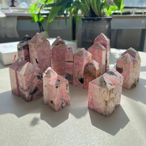 Natural Mini Rhodochrosite Tower Crystal Healing Stone Wholesale
