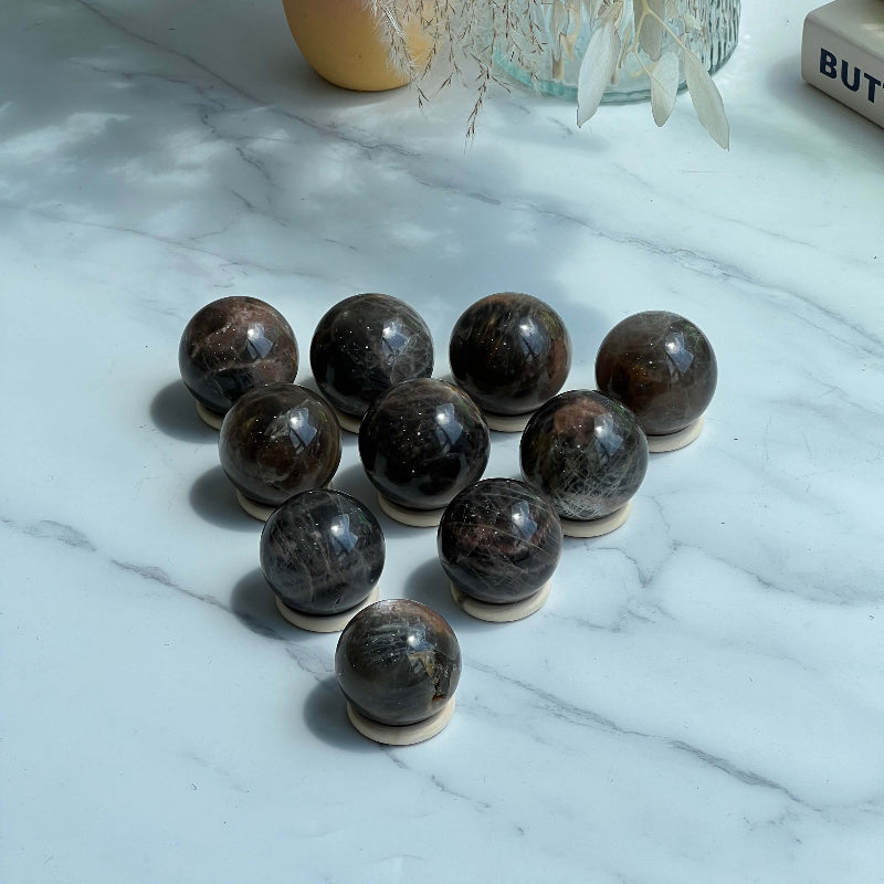 Healing Black Moonstone Crystal Sphere for Crystal Suppliers