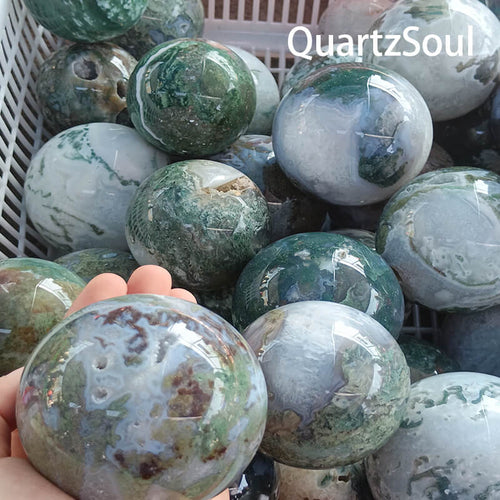 Premium Moss Agate Sphere Wholesale Crystal Collection