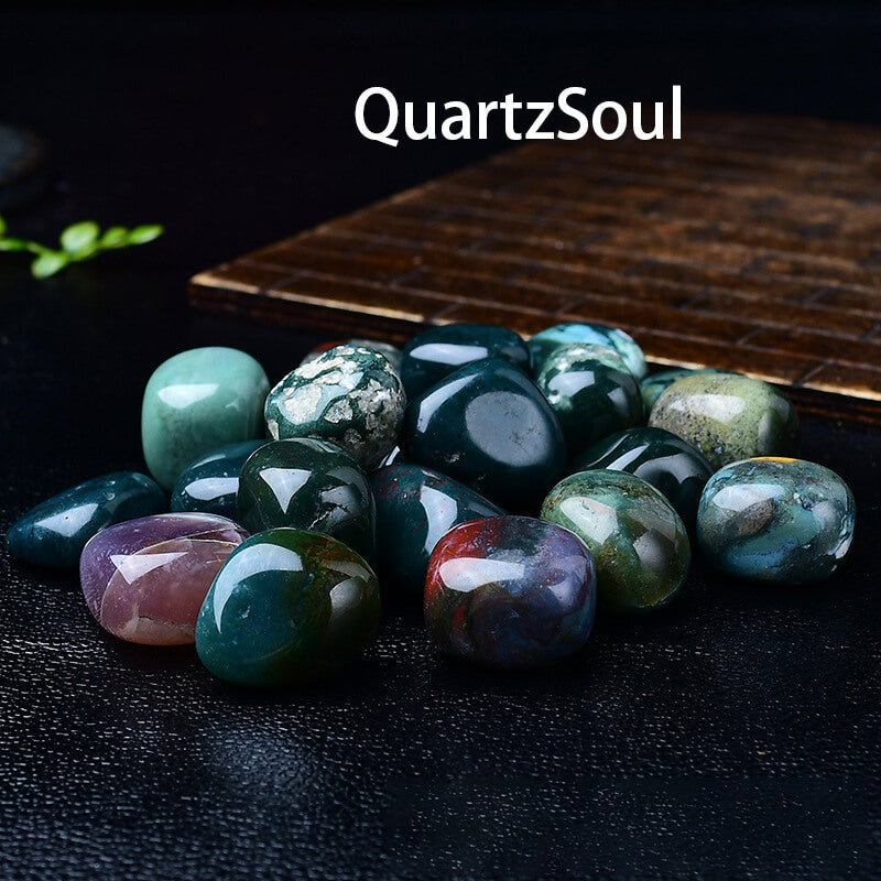 Moss Agate Tumbled Stones Natural Healing Crystal Gemstone