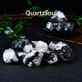 Natural Black and White Moonstone Raw Crystal Specimen with Adularescence