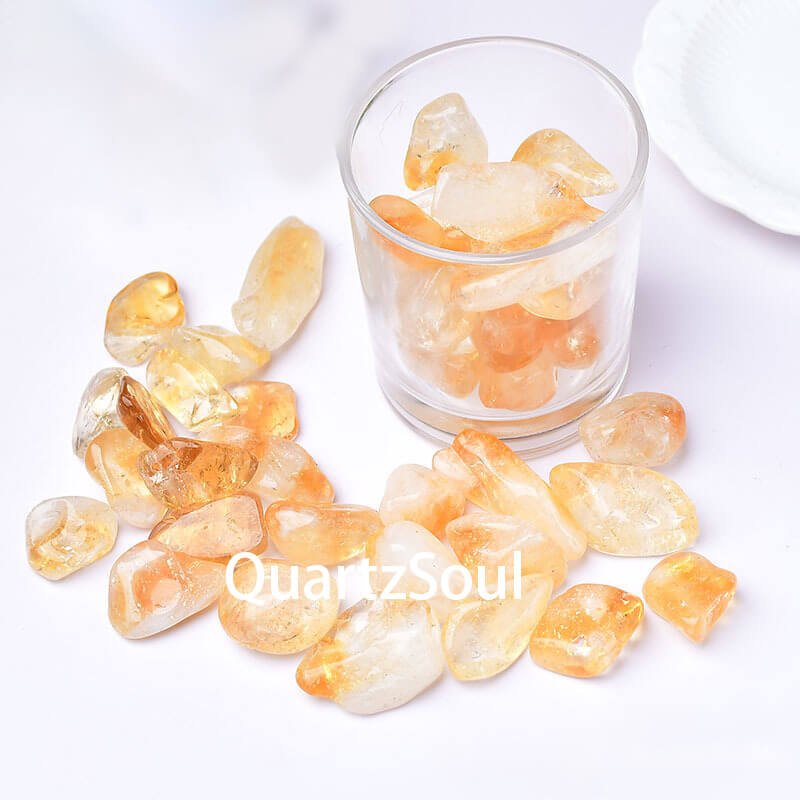 Natural Brazilian Citrine tumbled stones 12-16mm bulk lot 100g for crystal healing