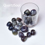 Natural Cordierite Iolite Tumbled Stones in Glass Container - Deep Purple Blue Healing Crystals
