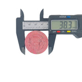 Back view of natural rhodonite crystal bear carving