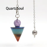 Natural Mixed Quartz Crystal Pendulum Dowsing Tool for Divination