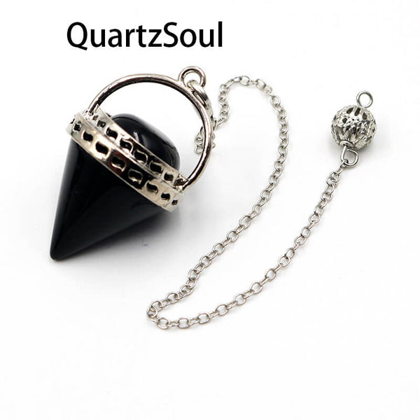 Obsidian Crystal Pendulum for Grounding and Spiritual Protection