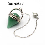 Green Aventurine Crystal Pendulum for Abundance and Prosperity