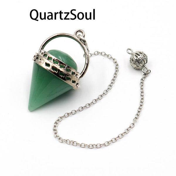 Green Aventurine Crystal Pendulum for Abundance and Prosperity