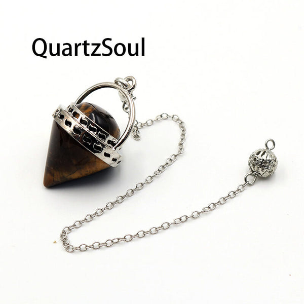 Tiger's Eye Crystal Pendulum for Protection and Confidence Boosting