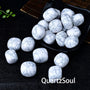 Natural Howlite Tumbled Stones with distinctive gray veining pattern