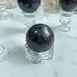 Lolite Crystal Sphere Used in Meditation Practice for Intuition