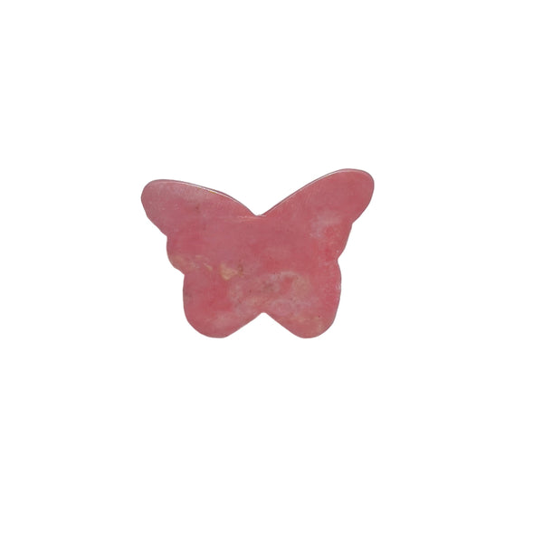 Handcrafted pink rhodonite butterfly crystal carving as spiritual gift