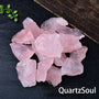 Natural raw Rose Quartz crystal chunks for aromatherapy and healing energy