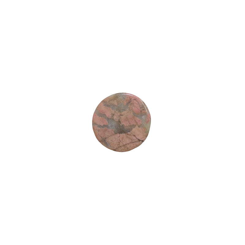 Natural patterns and inclusions in rhodonite bear crystal carving