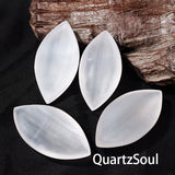 Natural selenite leaf shape palm stone for crystal healing and meditation
