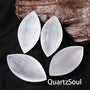 Natural selenite leaf shape palm stone for crystal healing and meditation