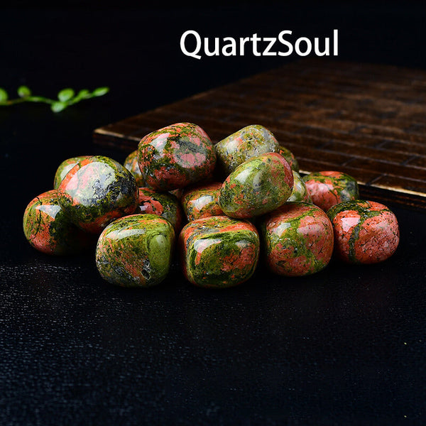 Unakite Tumbled Stones - Vibrant Harmony of Green and Pink