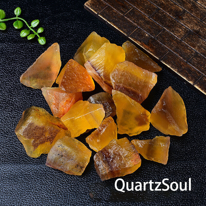 Yellow Fluorite Raw Crystal Stones for Healing Collection
