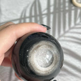 Natural Obsidian Sphere with Decorative Crystal Stand