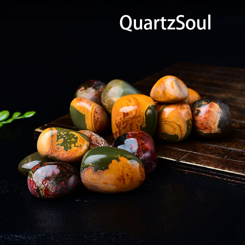 Ocean Jasper Tumbled Stones with Colorful Natural Patterns