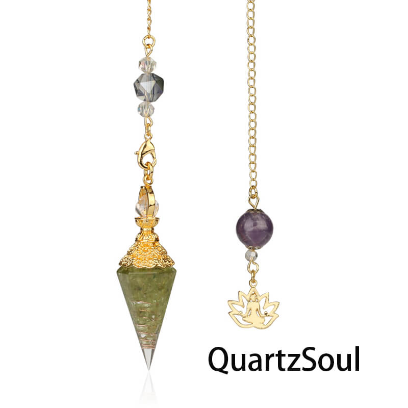 Olivine crystal pendulum for abundance and prosperity work
