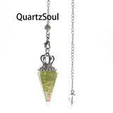 Olivine Crystal Pendulum for Heart Healing and Growth