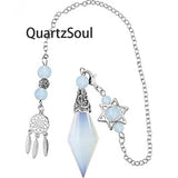 Opal Crystal Pendulum with Star Charm for Spiritual Dowsing