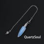 Opal crystal pendulum with silver chain for intuitive guidance